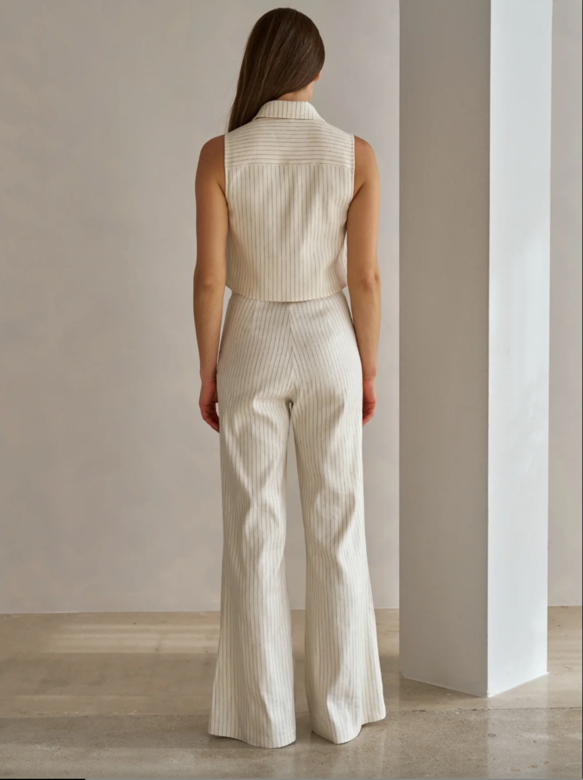 Hevron Annika Pant - Ivory Navy Stripe (Final Sale) - Image 2 of 3