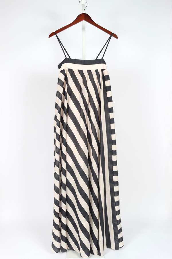 zimmermann black and white striped dress Zimmermann Daylight Twist Halter Knit Midi Dress