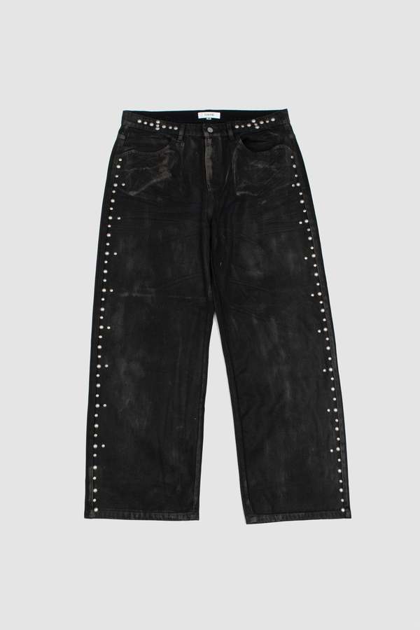 WAXED BELVIDERE JEANS / BLK