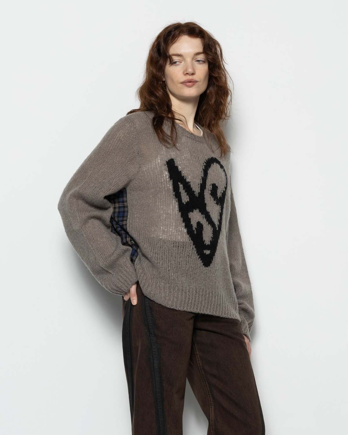 Acne Studios Deconstructed Jumper - Taupe Grey | Garmentory