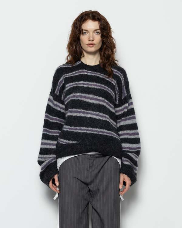 ACNE STUDIOS MOHAIR BLEND JUMPER Sサイズ Acne Studios Mohair Blend Jumper - Dark Grey/Milange | Garmentory