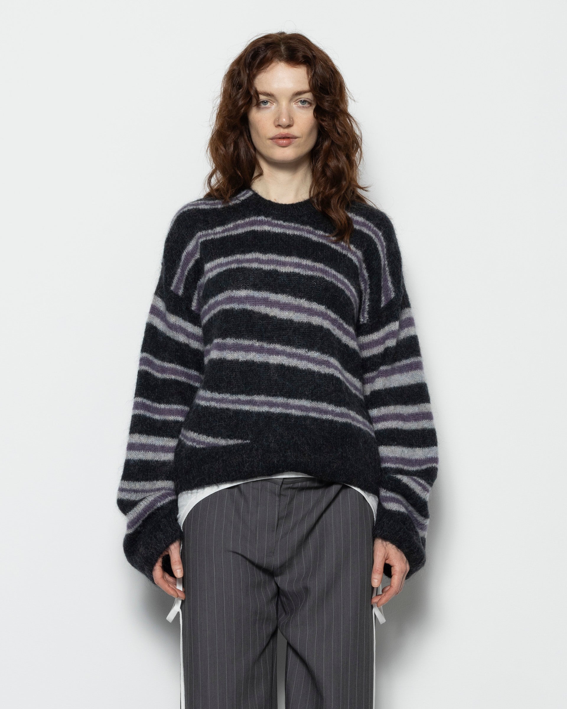 【ACNE STUDIOS】MOHAIR BLEND JUMPER S Acne Studios Mohair Blend Jumper - Dark Grey/Milange | Garmentory