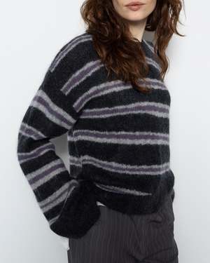 Acne Studios Mohair Blend Jumper - Dark Grey/Milange | Garmentory