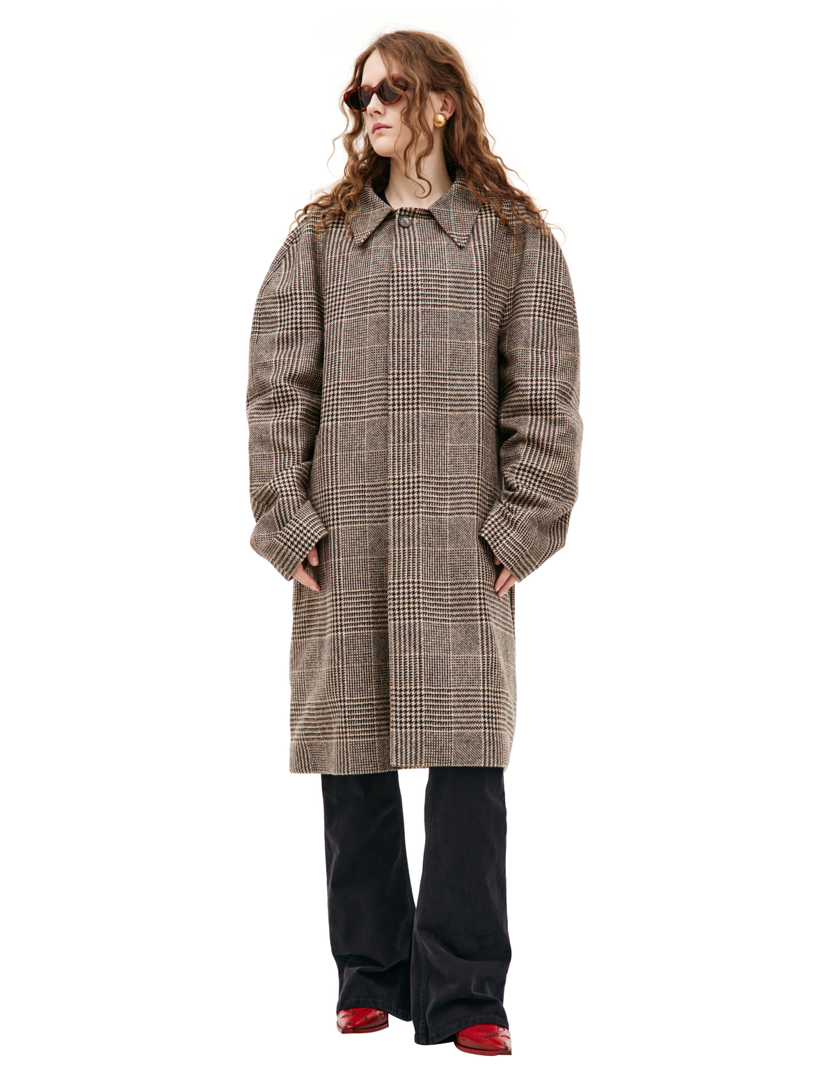 Maison Margiela Double-sided Plaid Coat - Beige | Garmentory