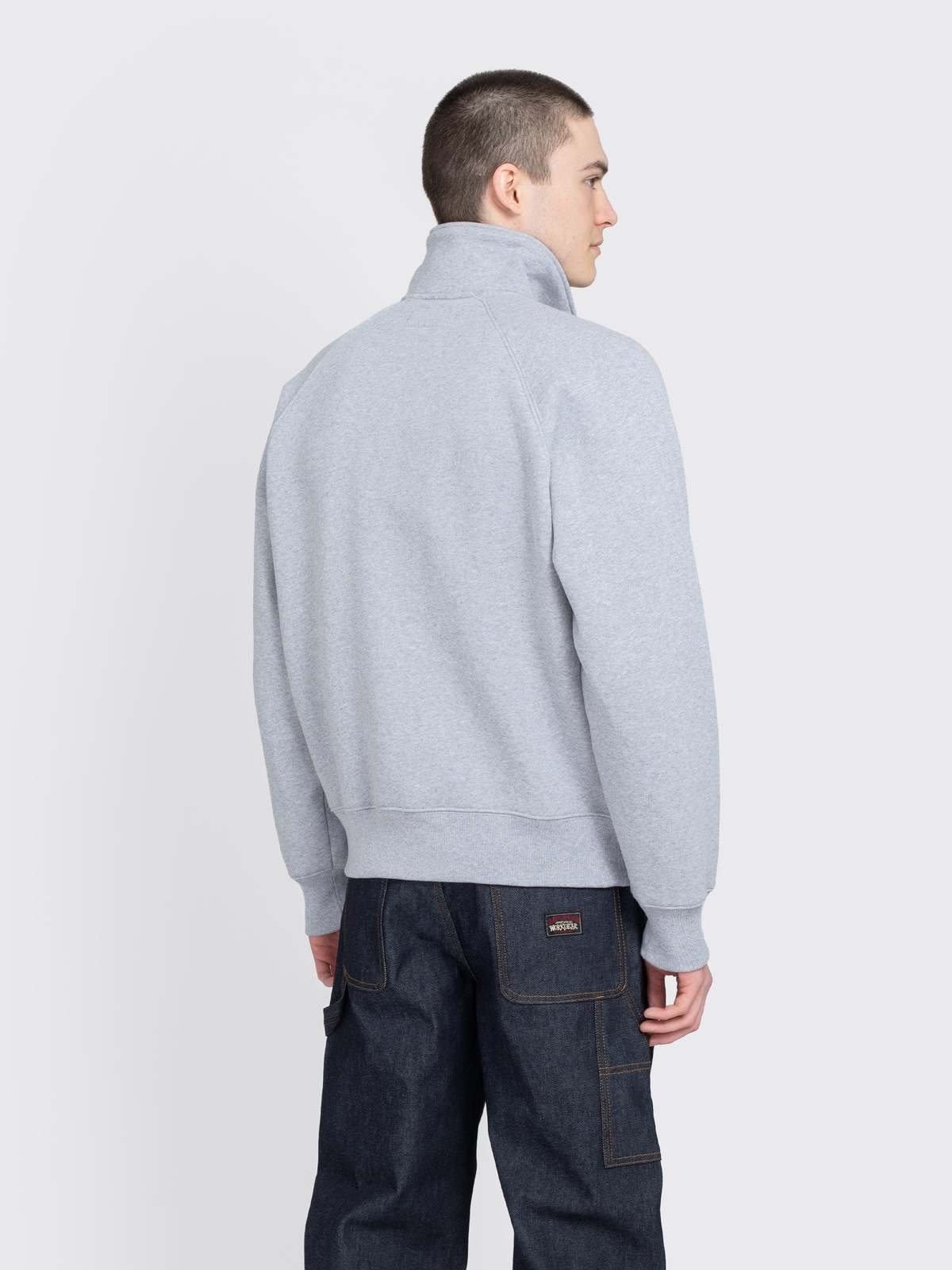 Stussy Fleece Raglan Zip Mock - Grey Heather | Garmentory