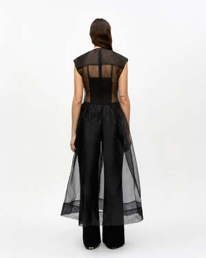 ganni technical organza dress GANNI Technical Organza Corset Dress