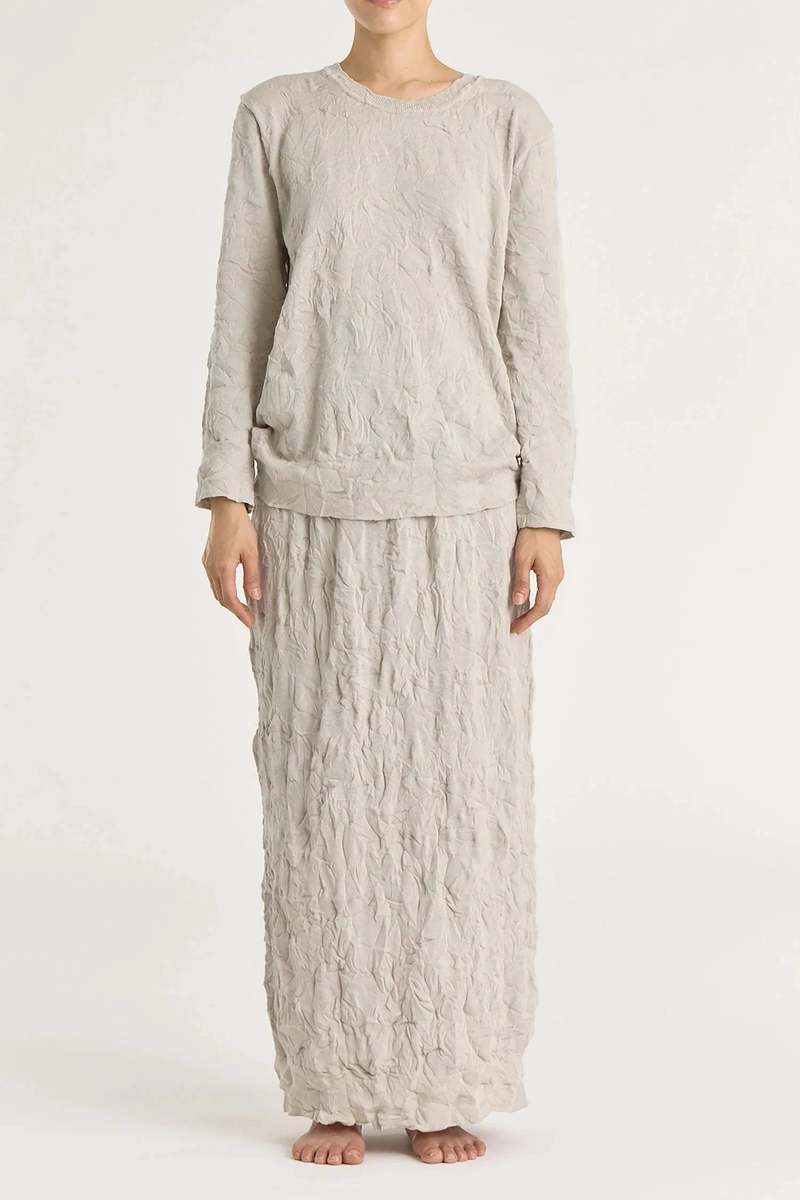 Black Crane Crinkled Knit Skirt - Platinum Black Crane Crinkled Knit Skirt - Platinum