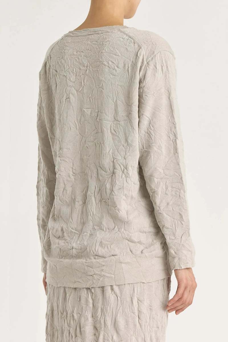 Black Crane Crinkled Knit Top - Platinum Black Crane Crinkled Knit Top - Platinum