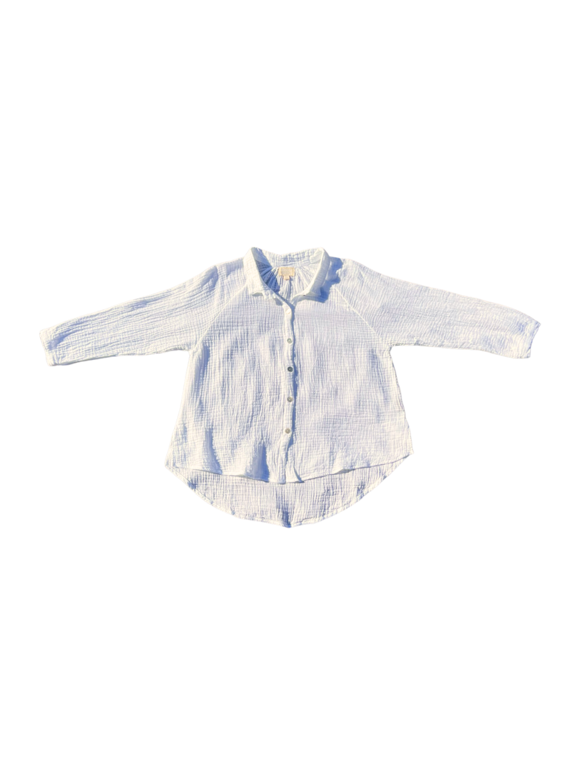 Honest Cotton Poet Button Down Tunic - White