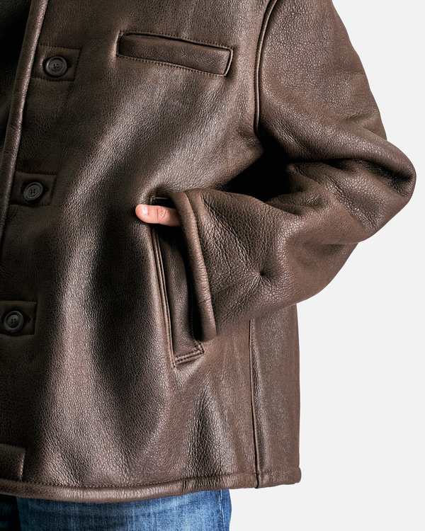 Our Legacy Alaska Jacket - Rustic Grain Brown Shearling | Garmentory