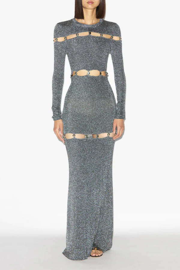 Isabel Marant toile Elmire Dress - Silver-Black | Garmentory Isabel Marant toile Elmire Dress - Silver-Black | Garmentory
