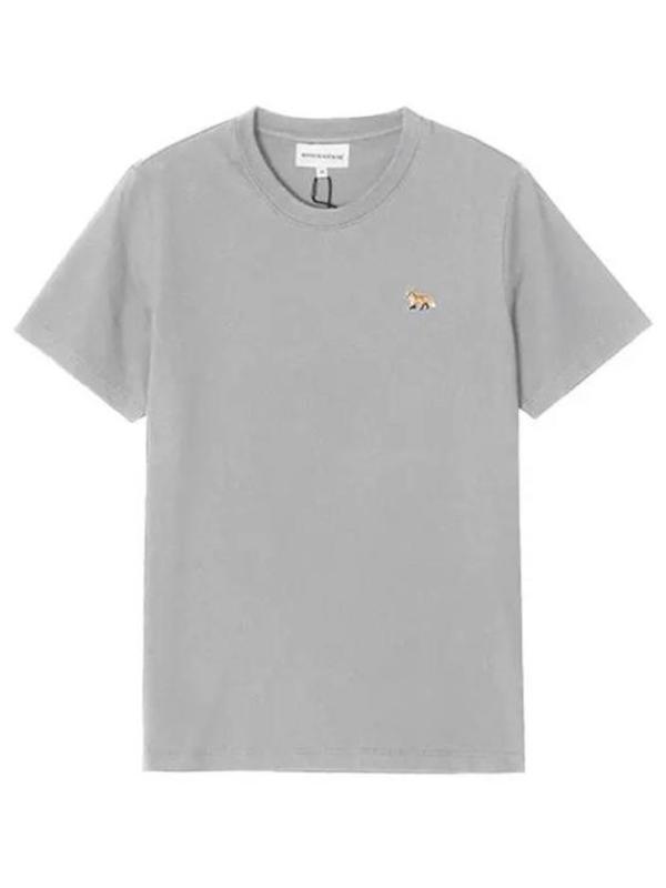Maison Kitsun Baby Fox Patch Regular Tee Shirt - Light Grey Melange