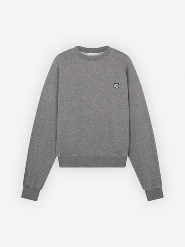 Maison Kitsun Tunic Top - Medium Grey Melange