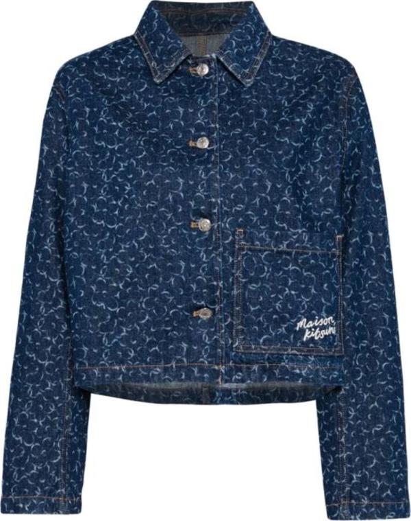 Maison Kitsun Denim Jacket - Laser Print Maison Kitsun Denim Jacket - Laser Print