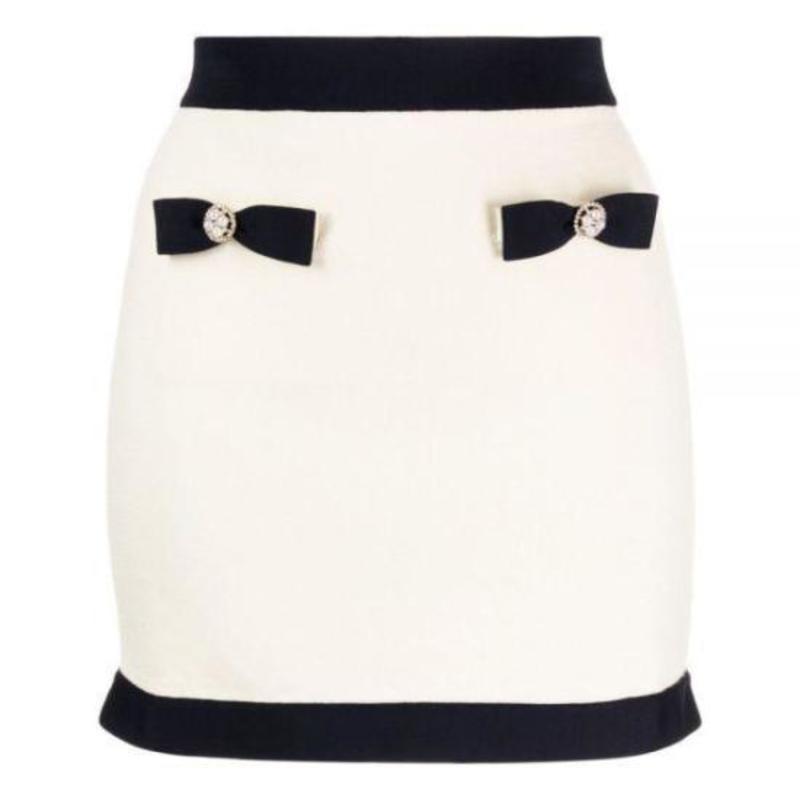 Self-Portrait Midi Skirt - Cream | Garmentory
