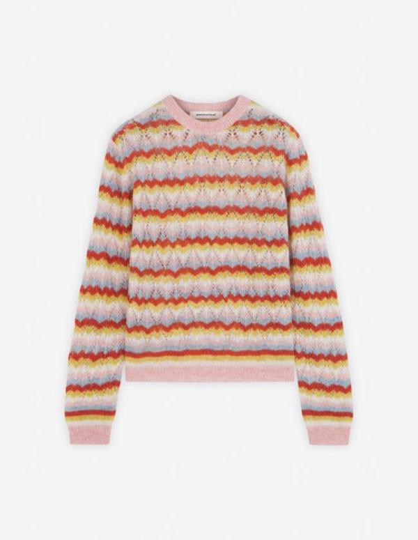 Maison Kitsun Sweater - Pasture Rose Wild Strawberry