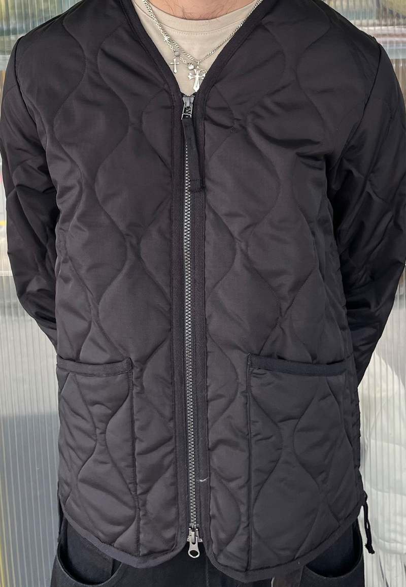 Taion - Military Zip V-Neck Down Jacket in Dark Olive