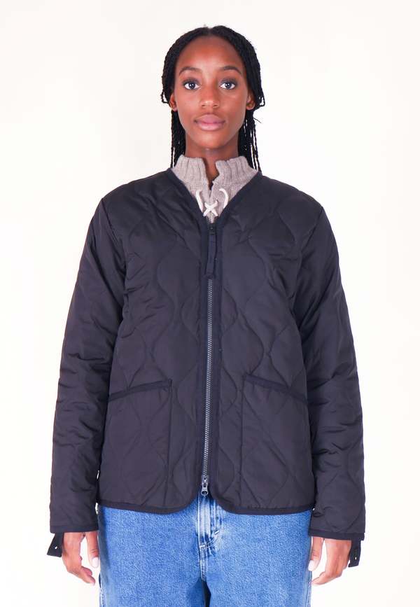 Taion - Military Zip V-Neck Down Jacket in Dark Olive