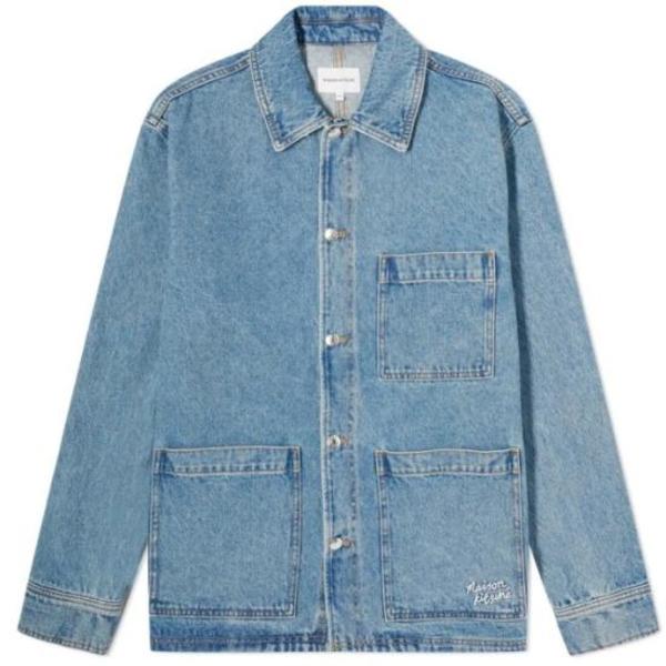Maison Kitsun Denim Jacket - Light Stone Indigo
