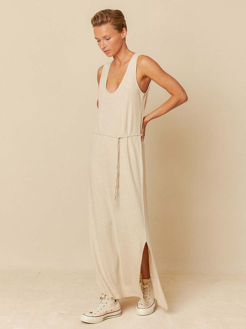 plus size linen dress with pockets Slouch Pocket Dress