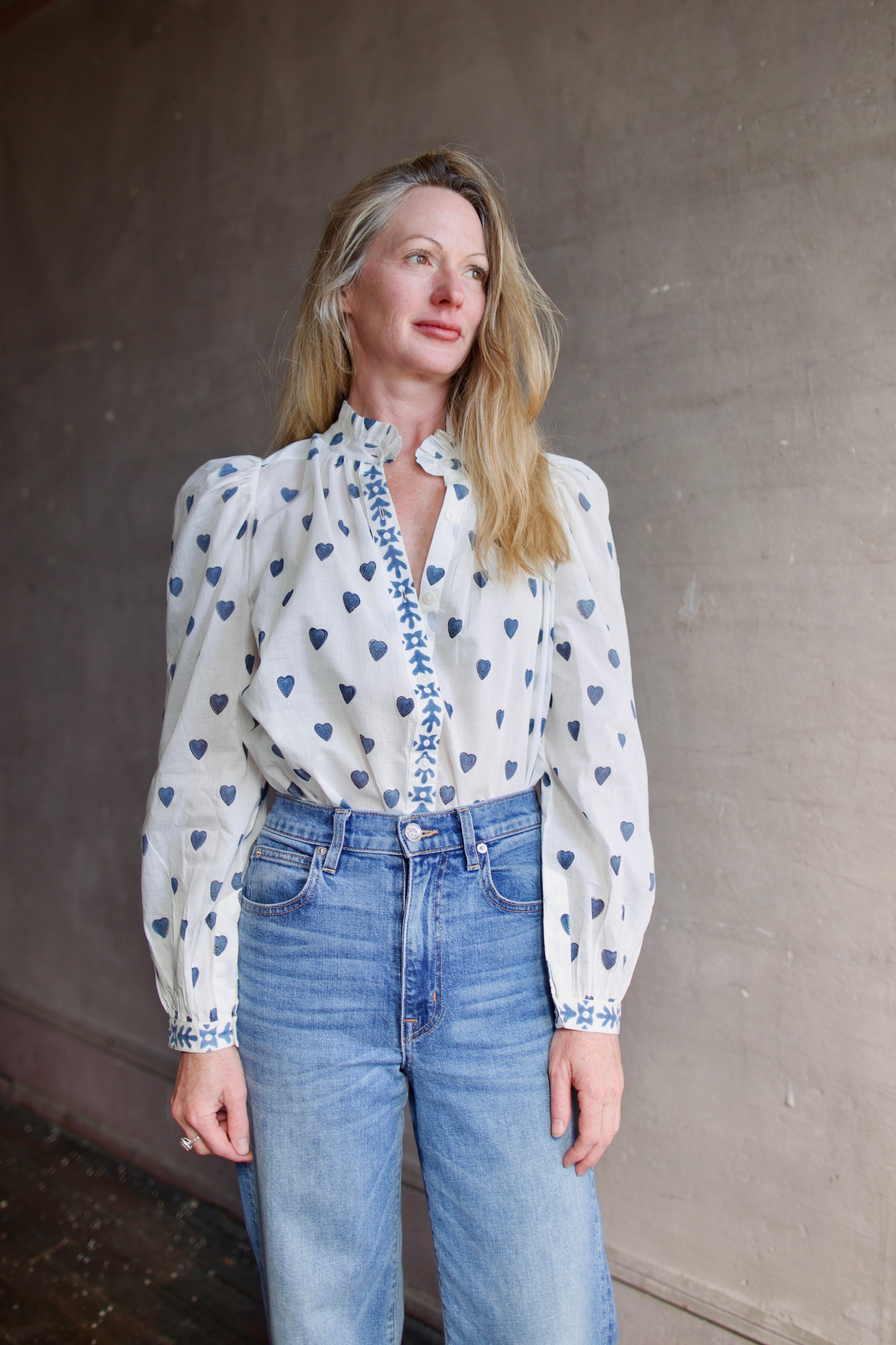 Alix Of Bohemia Annabel Shirt White Indigo Garmentory