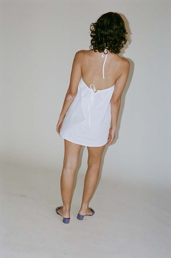 Deiji Studios Round Halter Dress - White