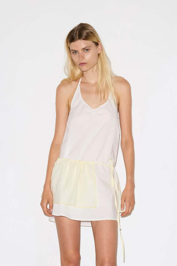 Deiji Studios Round Halter Dress - White | Garmentory