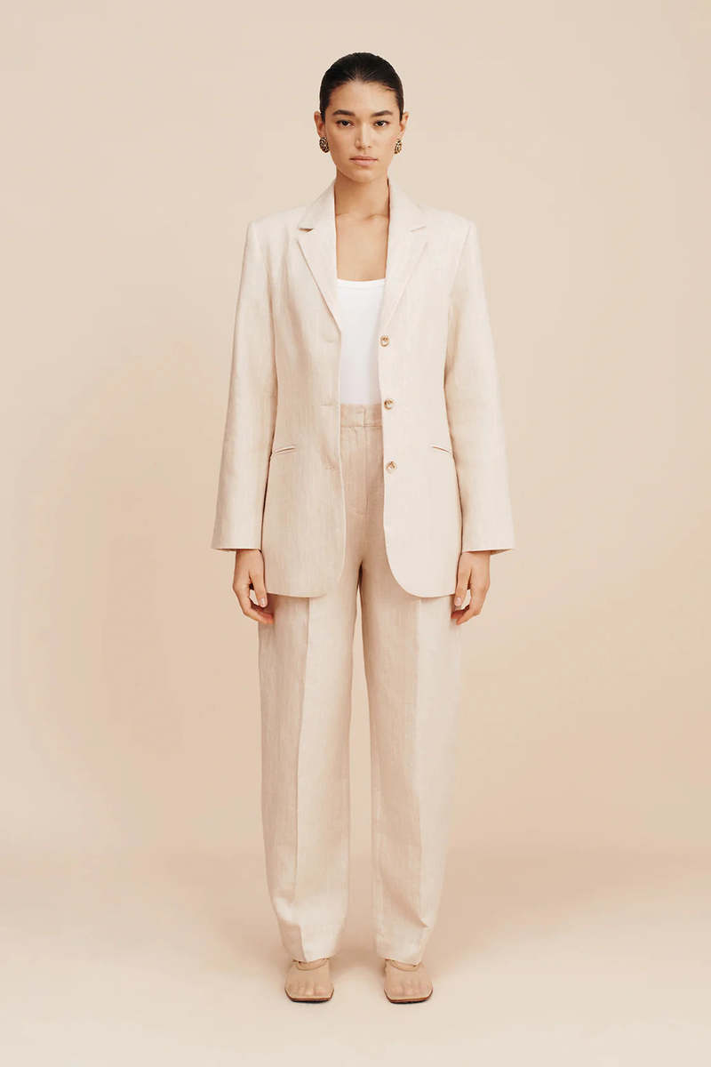 Posse Lucille Trousers - Beige Pinstripe Posse Lucille Trousers - Beige Pinstripe