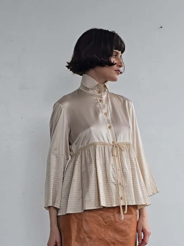 Vintage Gianfranco Ferre Shell Satin Blouse | Garmentory