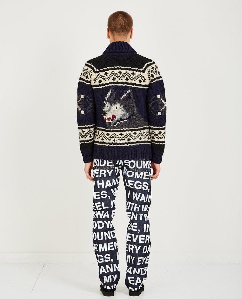 Junya Watanabe Comme des Garçons WOLF COWICHAN CARDIGAN - DARK