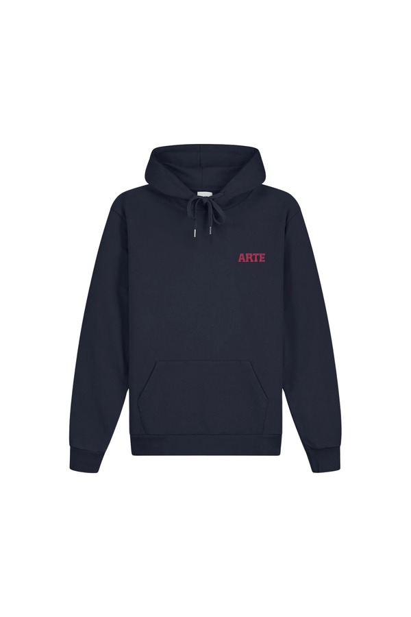 スウェット・トレーナー Arte Antwerp Rounded parts print hoodie (54635) Arte Rounded Parts Print Hoodie - Navy | Garmentory