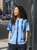 Blue Blue Japan Knitted Tate Shibori T-shirt - Indigo - Thumbnail 1