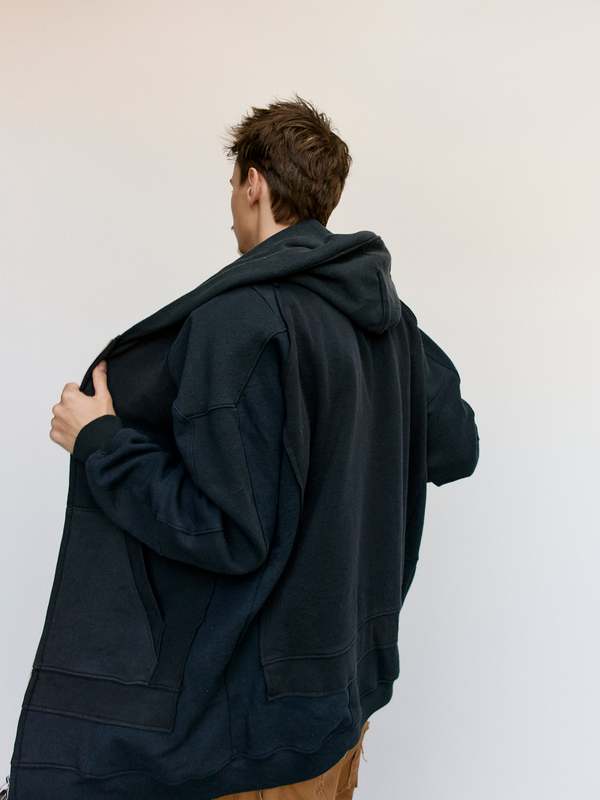 OLD PARK OVERSIZED HOODIE パーカー アウター Old Park Quartet Zip Hoodie - Black | Garmentory