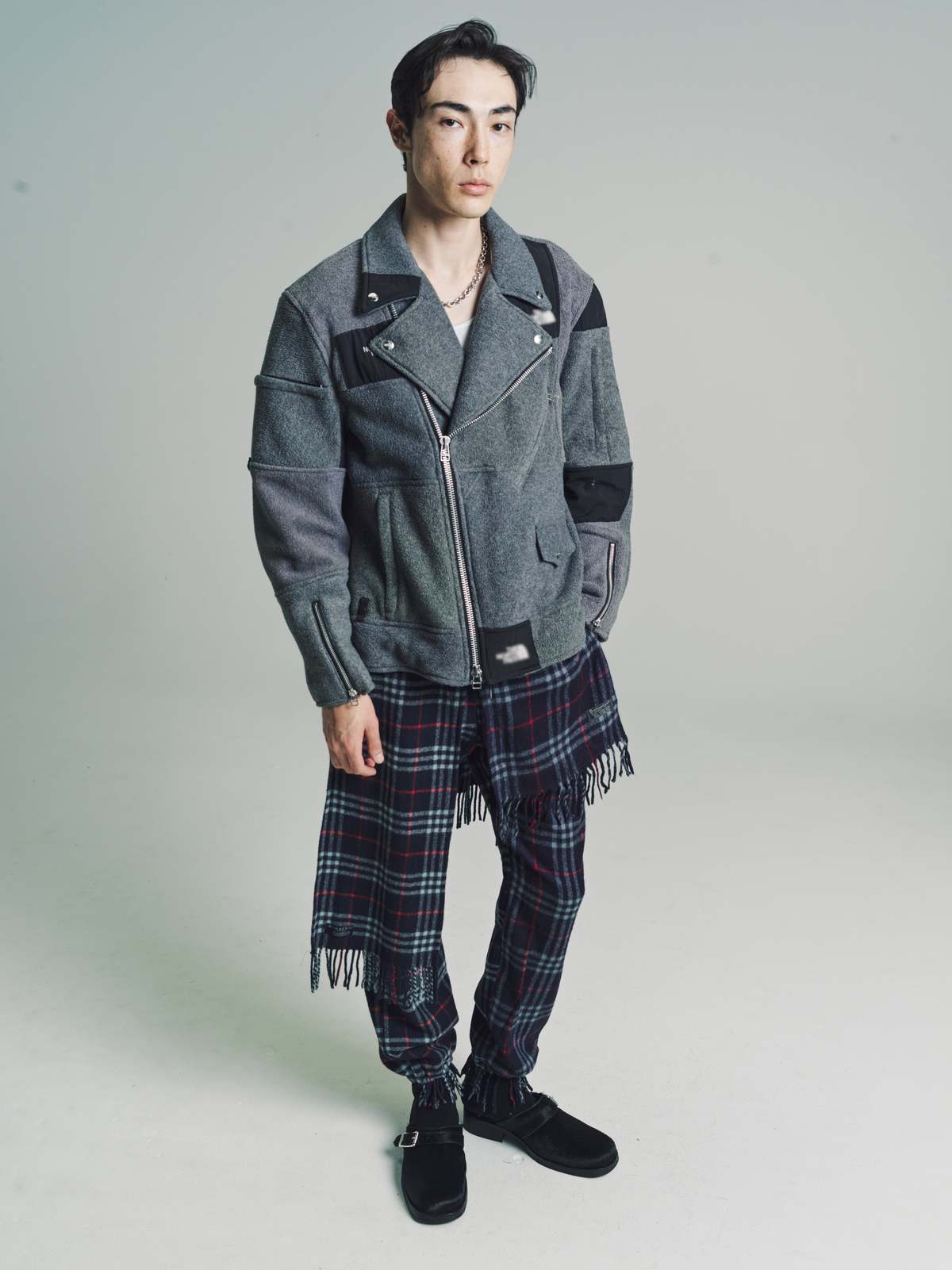 Old Park North Face Fleece Outdoor Oversized Riders Jacket - Blue