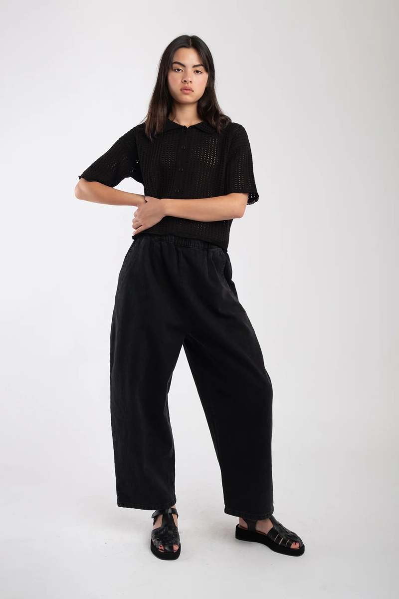 Micaela Greg Barrel Pant - Faded Black Micaela Greg Barrel Pant - Faded Black