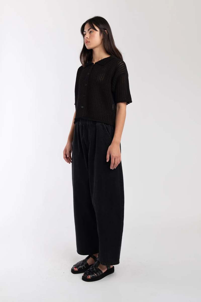 Micaela Greg Barrel Pant - Faded Black Micaela Greg Barrel Pant - Faded Black