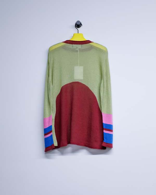 トップス EDWARD CUMING HALF MOON LOOSE SWEATER Edward Cuming: Men's Half Moon Loose Sweater (Blue/Black