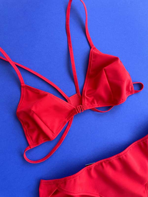 La Fille D'o Can Thrill Triangle Bikini Top - Red