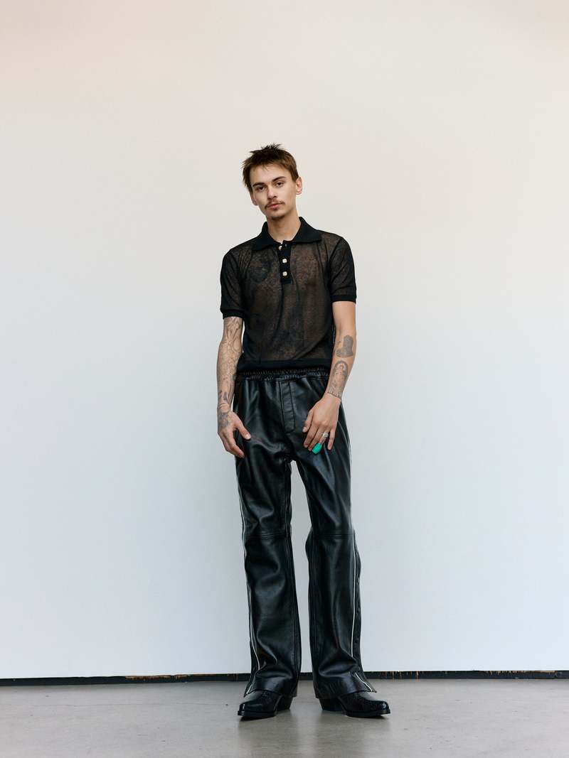 Ernest W. Baker Black Cotton Sheer Polo | Garmentory