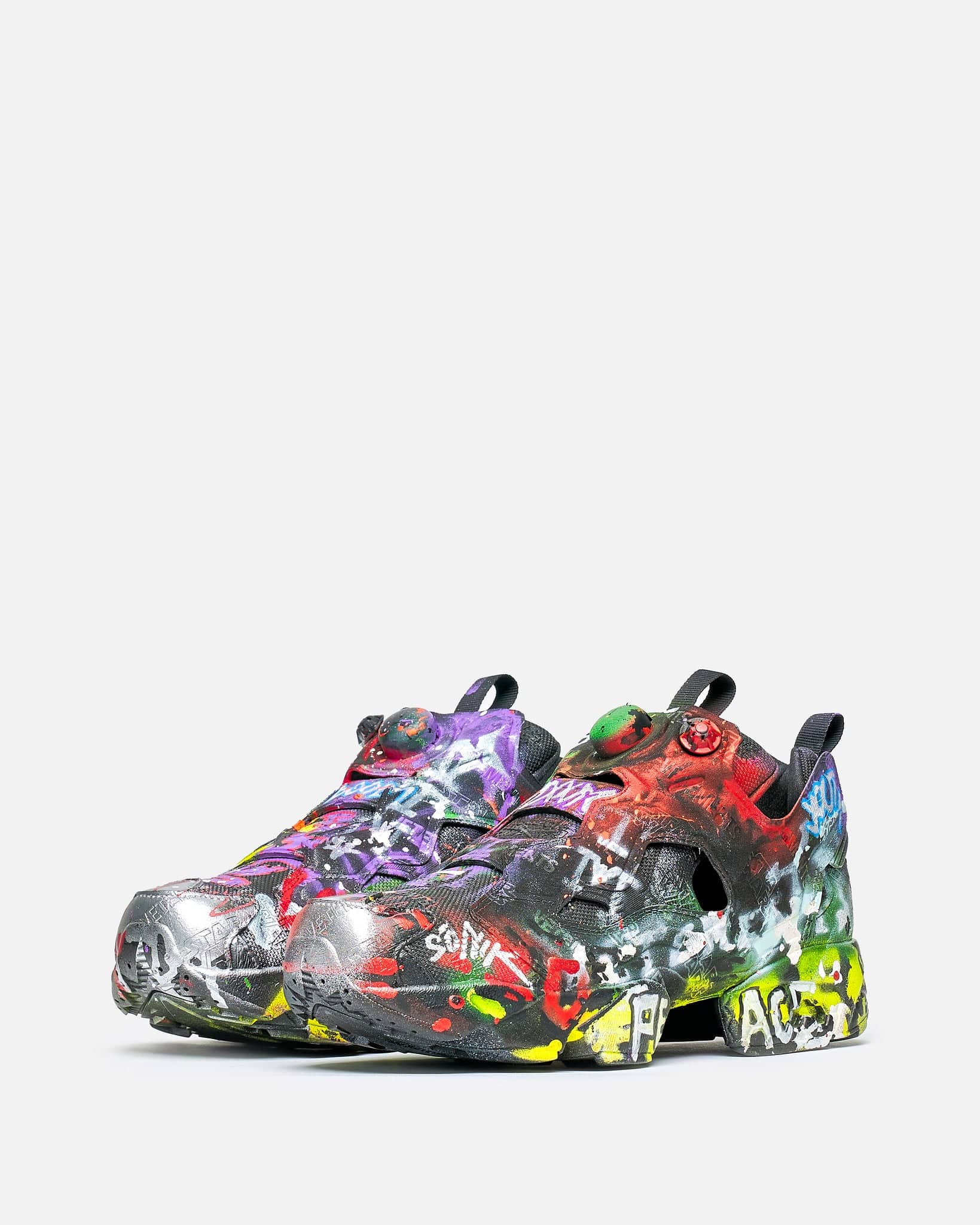 Vetements Hand Painted Reebok Instapump Fury - Black Graffiti | Garmentory