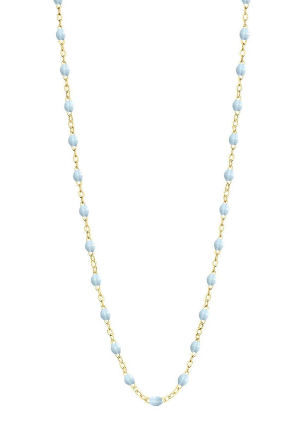 Gigi Clozeau 16.5" Classic Gigi Necklace - Baby Blue/Yellow Gold