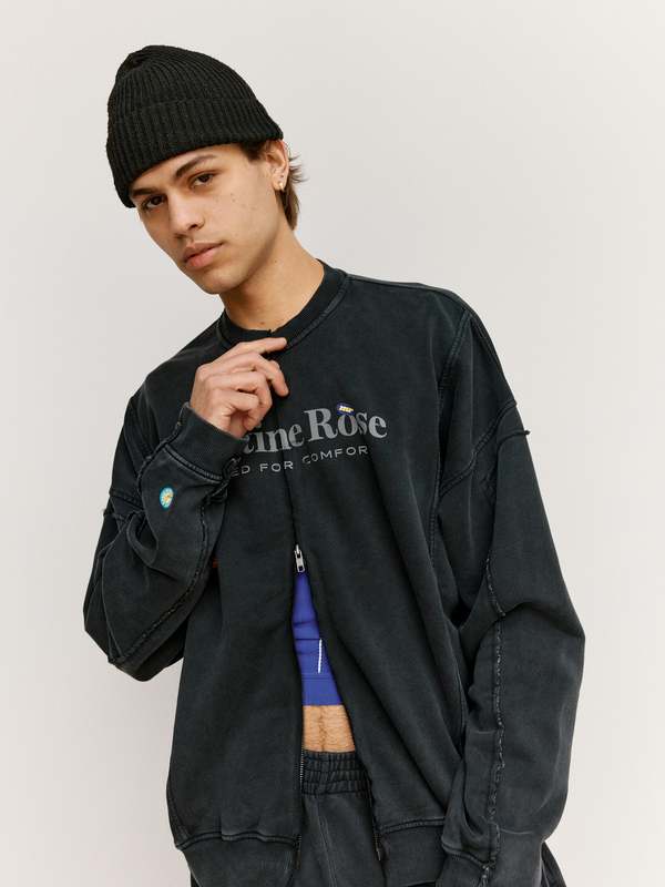 Martine Rose ジップアップスウェット ブラック Martine Rose Zip Up Crewneck Sweatshirt Black – ESSXNYC