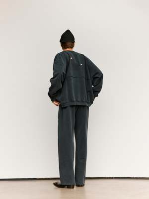 Martine Rose Zip Up Crew - Washed Black | Garmentory