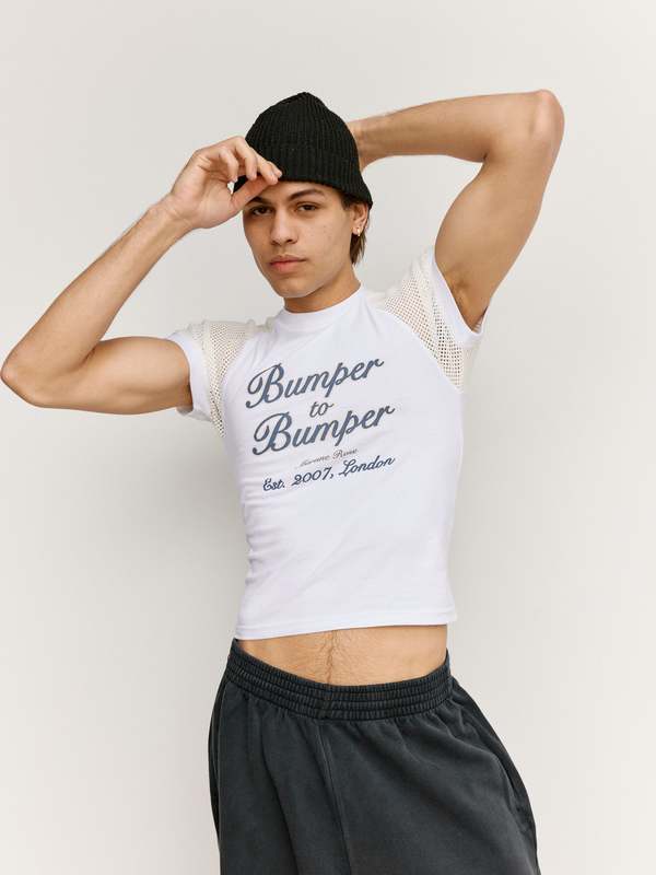 Martine Rose White Bumper String Vest Shrunken T-Shirt | Garmentory