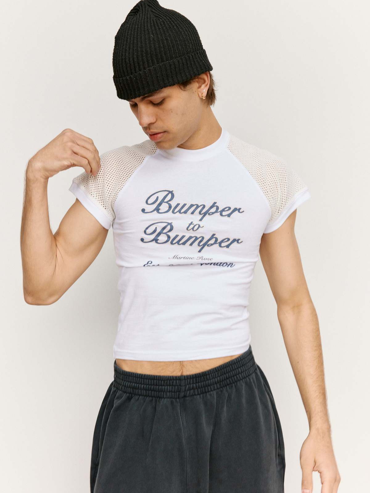 Martine Rose White Bumper String Vest Shrunken T-Shirt | Garmentory