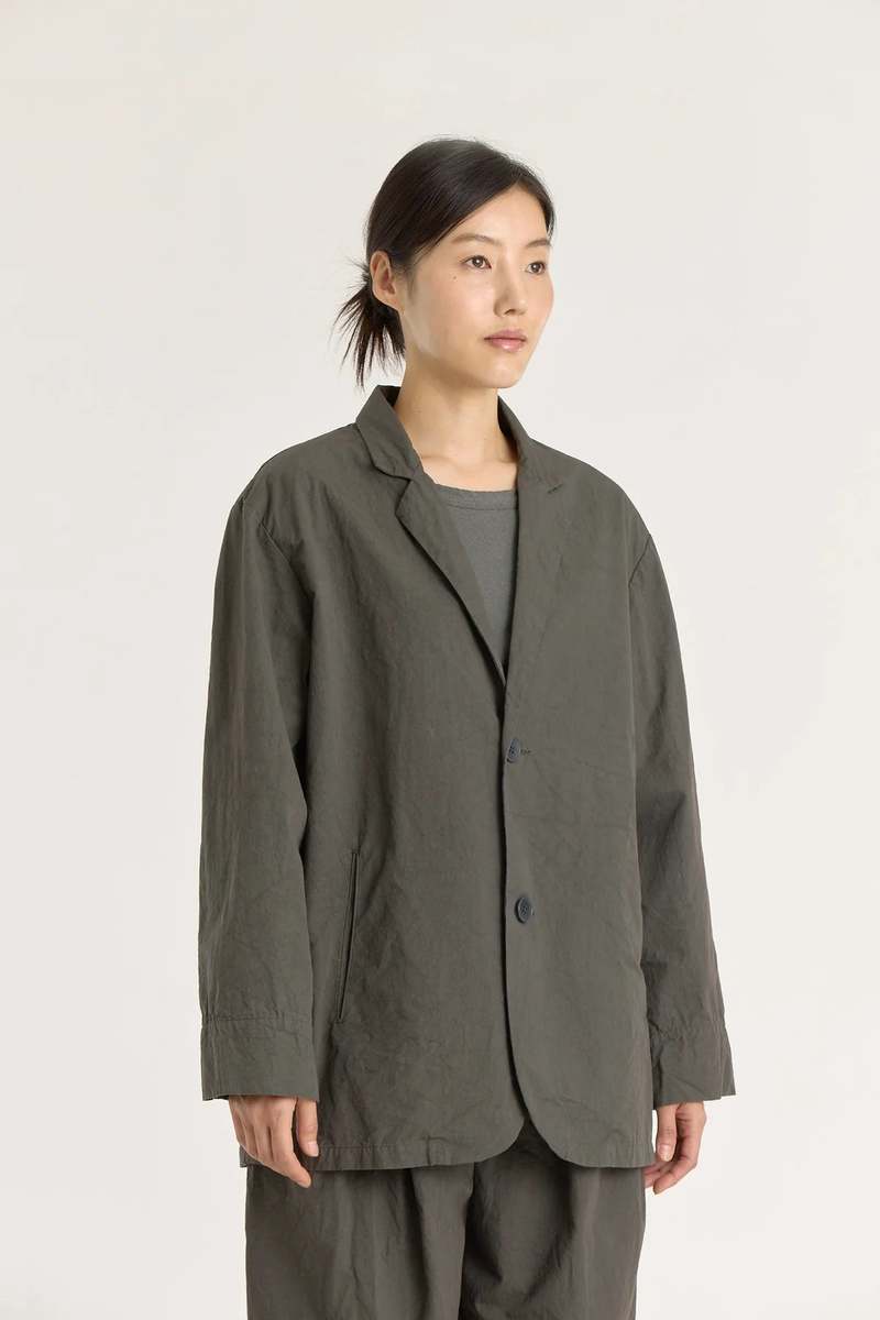 Black Crane Crinkled Blazer - Dark Grey Black Crane Crinkled Blazer - Dark Grey