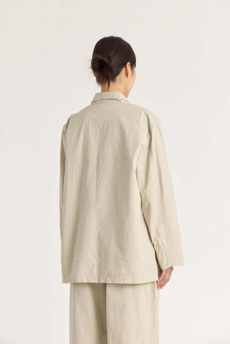 Black Crane Crinkled Blazer - Stone Black Crane Crinkled Blazer - Stone