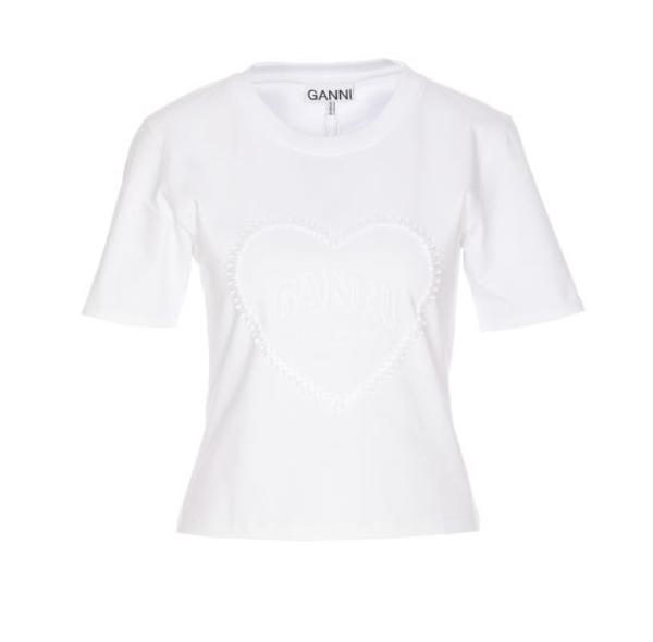 Ganni Short Sleeve T-Shirt - White