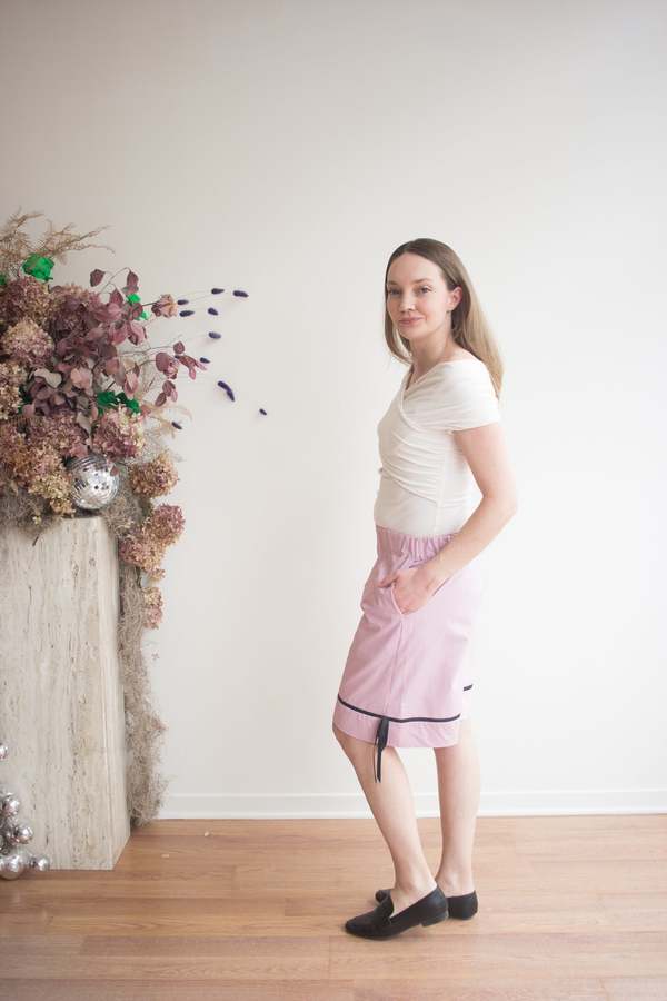 Eliza Faulkner Bauer Shorts - Red Pinstripe