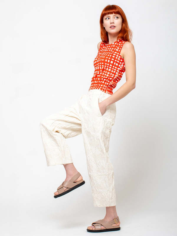 Aequamente Cotton Jacquard Pants - Chalk